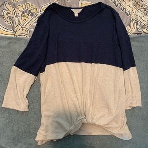 Market & Spruce front twist brushed knit top